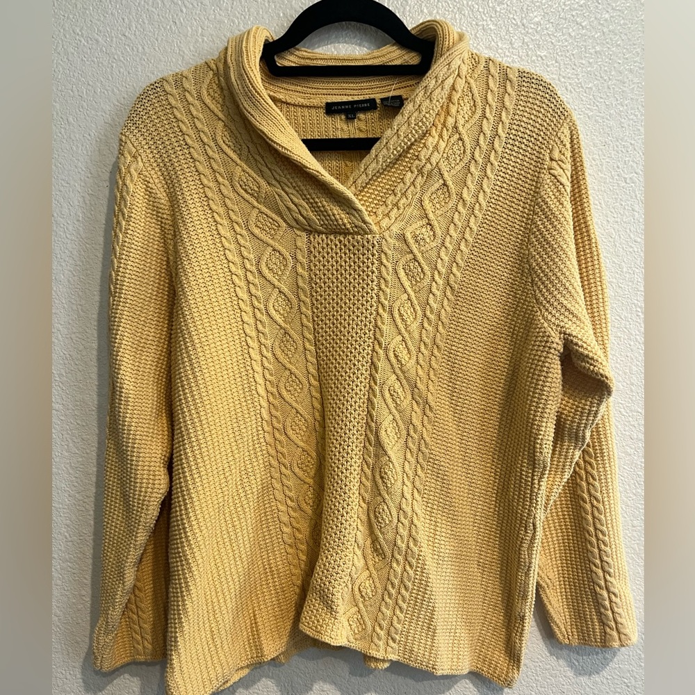 Vintage Jeanne Pierre Cotton Cable Knit Sweater